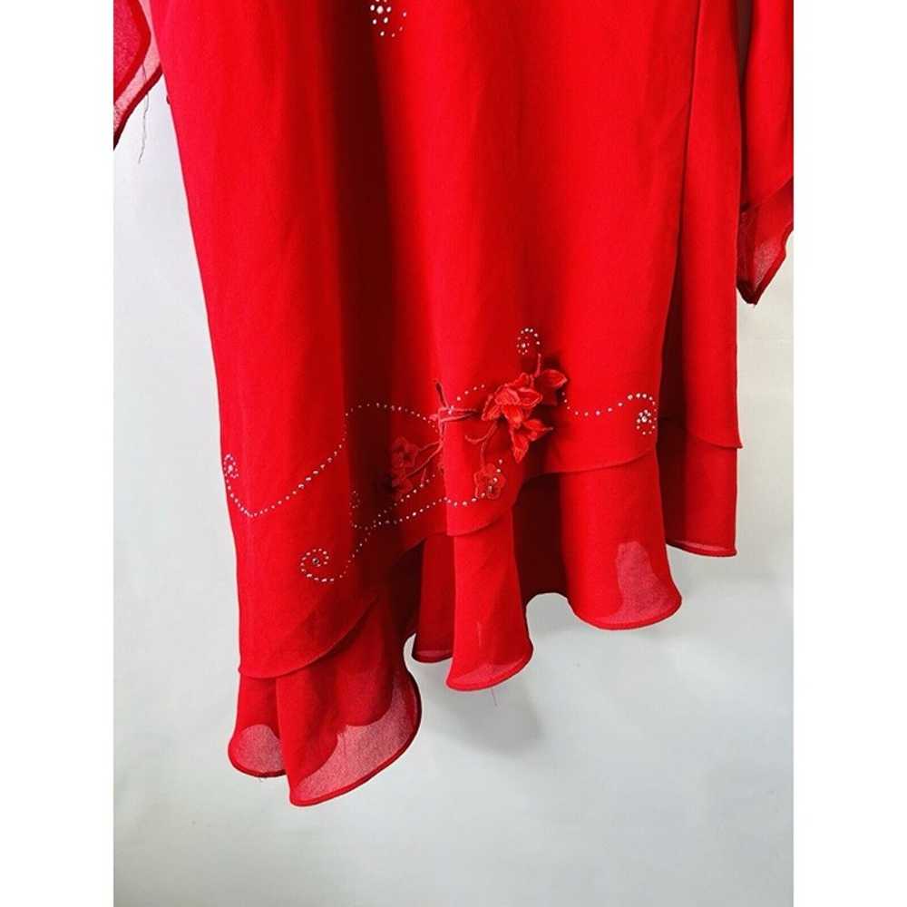 Vintage Y2K Womens Medium Surplice Bell Sleeve Fl… - image 10