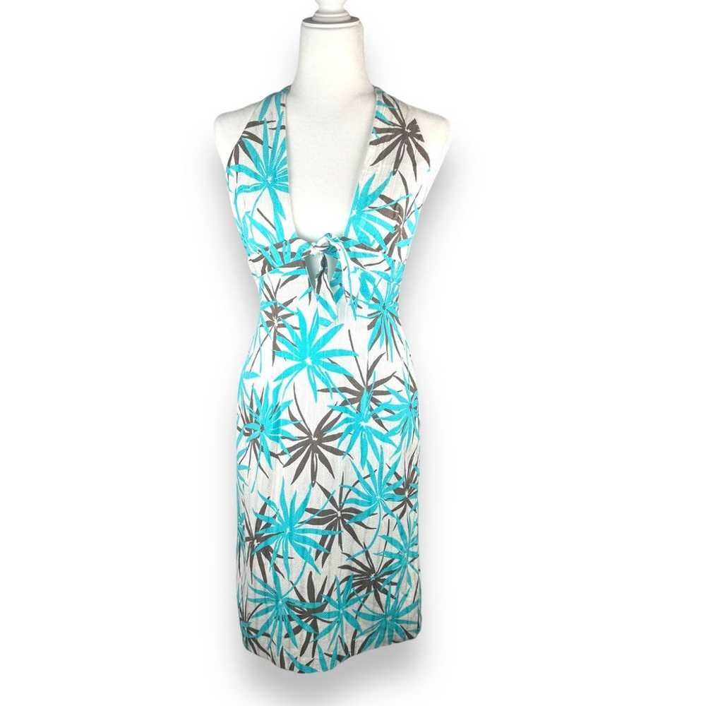 Milly of New York Vintage Tropical Halter Dress S… - image 3