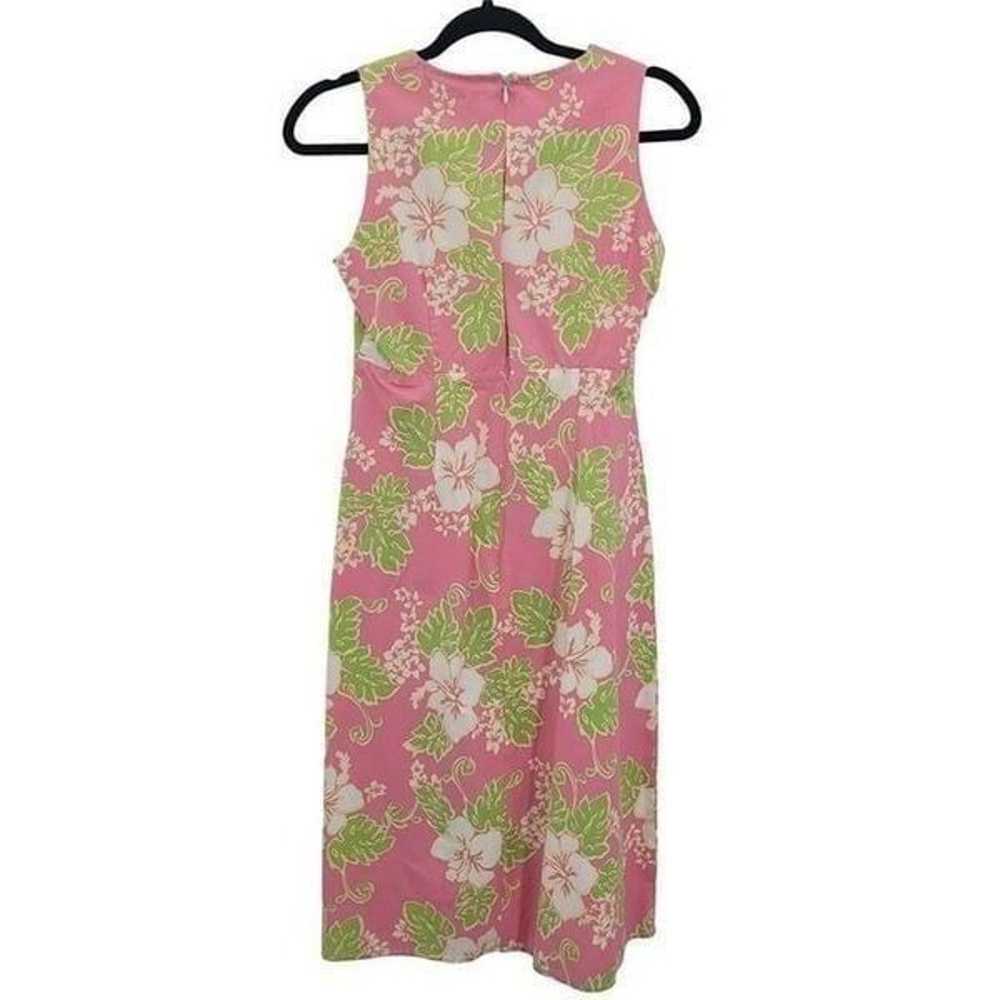 90's Cadwick's Midi Dress 6 Pink Cotton Sleeveles… - image 7