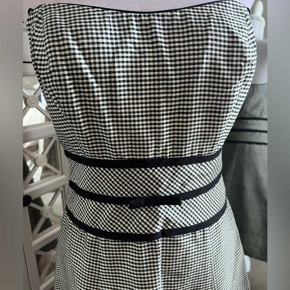 Vtg y2k ABS Allen Schwartz Silk gingham mini dress - image 2