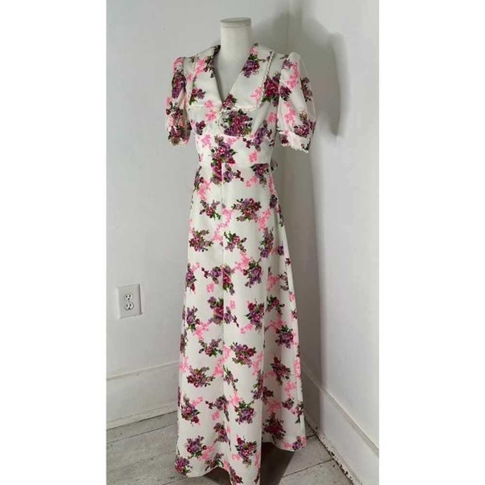 Vintage Floral 60s Empire Waist Maxi Dress - image 2