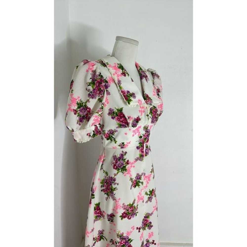 Vintage Floral 60s Empire Waist Maxi Dress - image 5