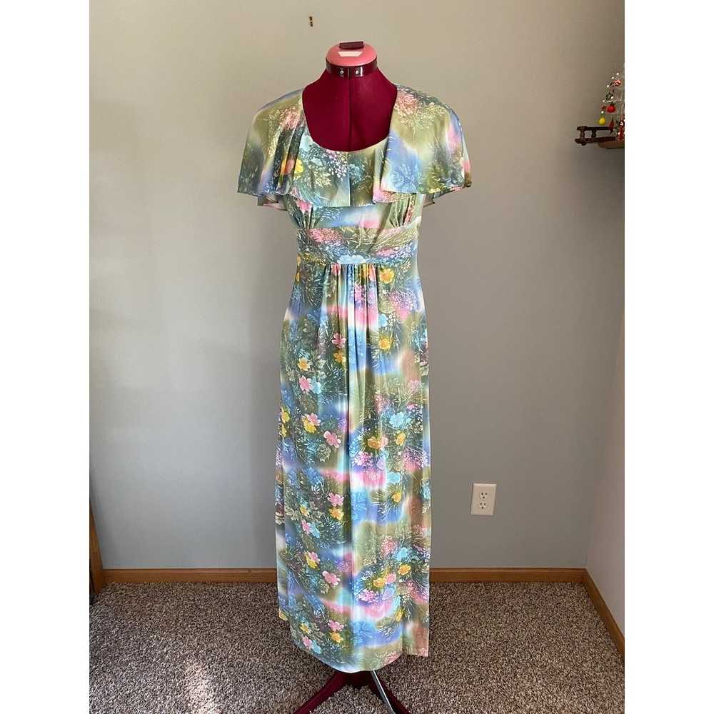 Vintage maxi dress floral flower power boho flutt… - image 1