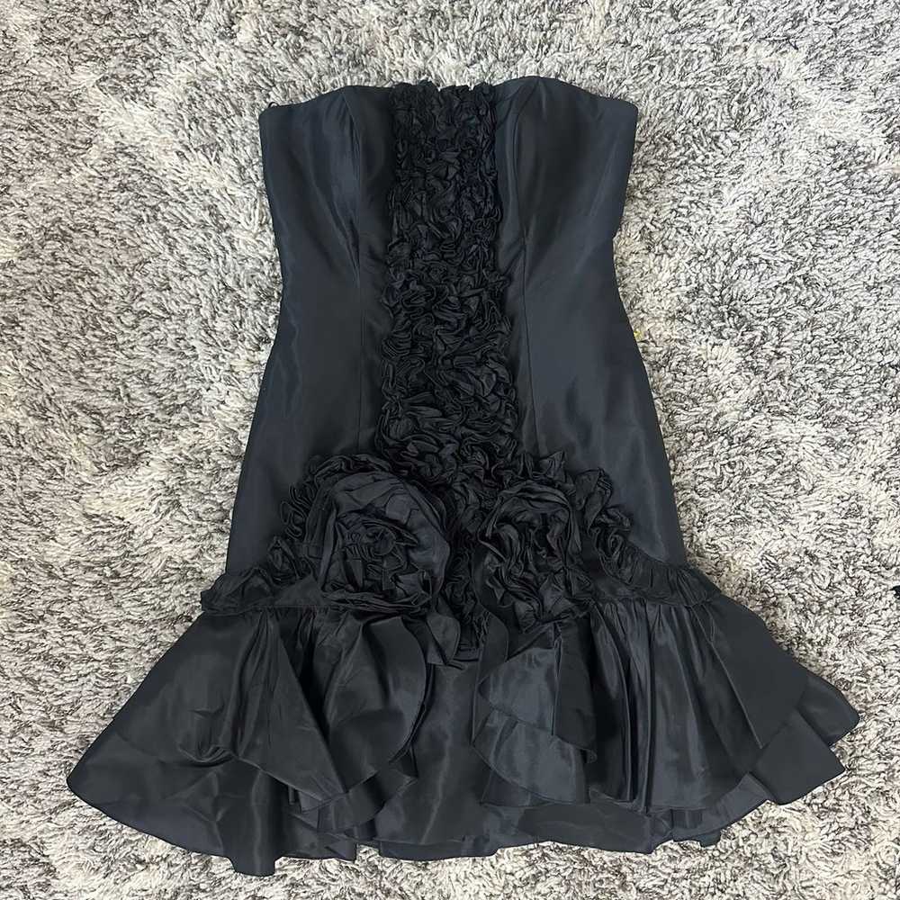 Vintage Silk Strapless Little Black Dress Cocktai… - image 1