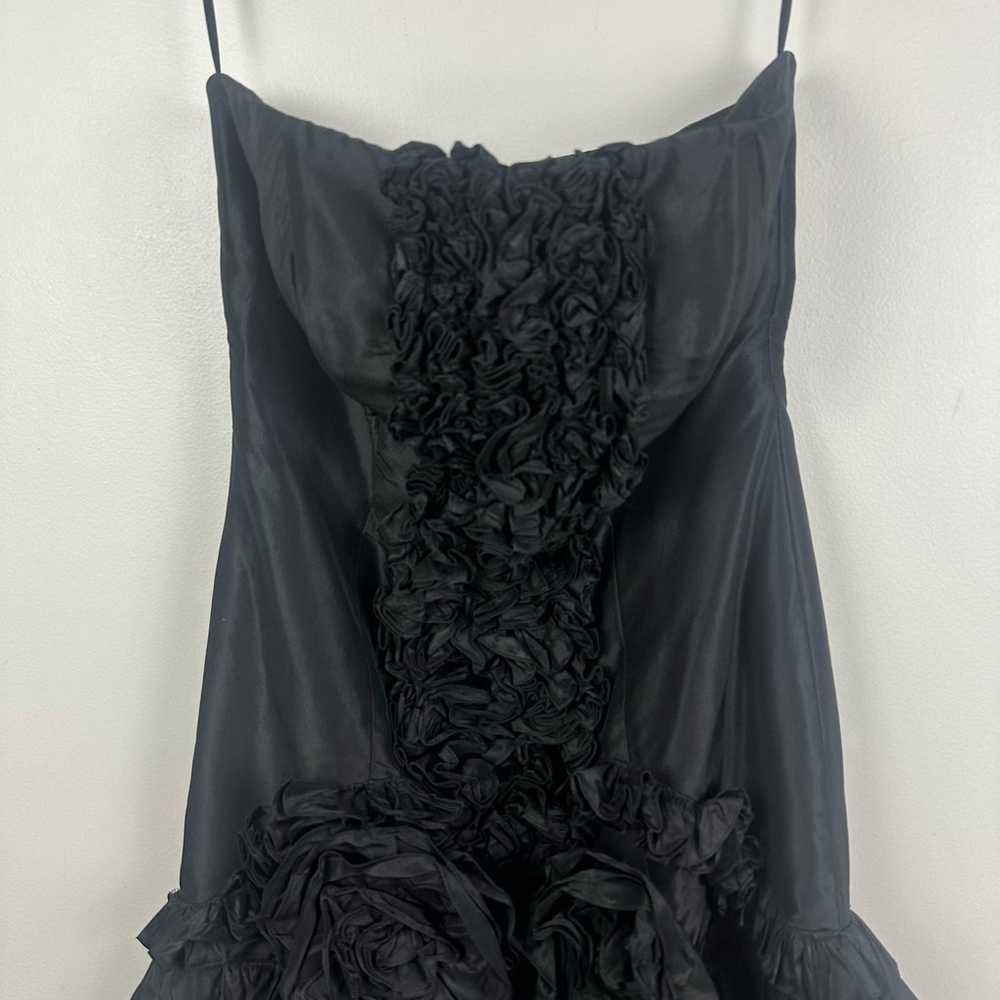 Vintage Silk Strapless Little Black Dress Cocktai… - image 5