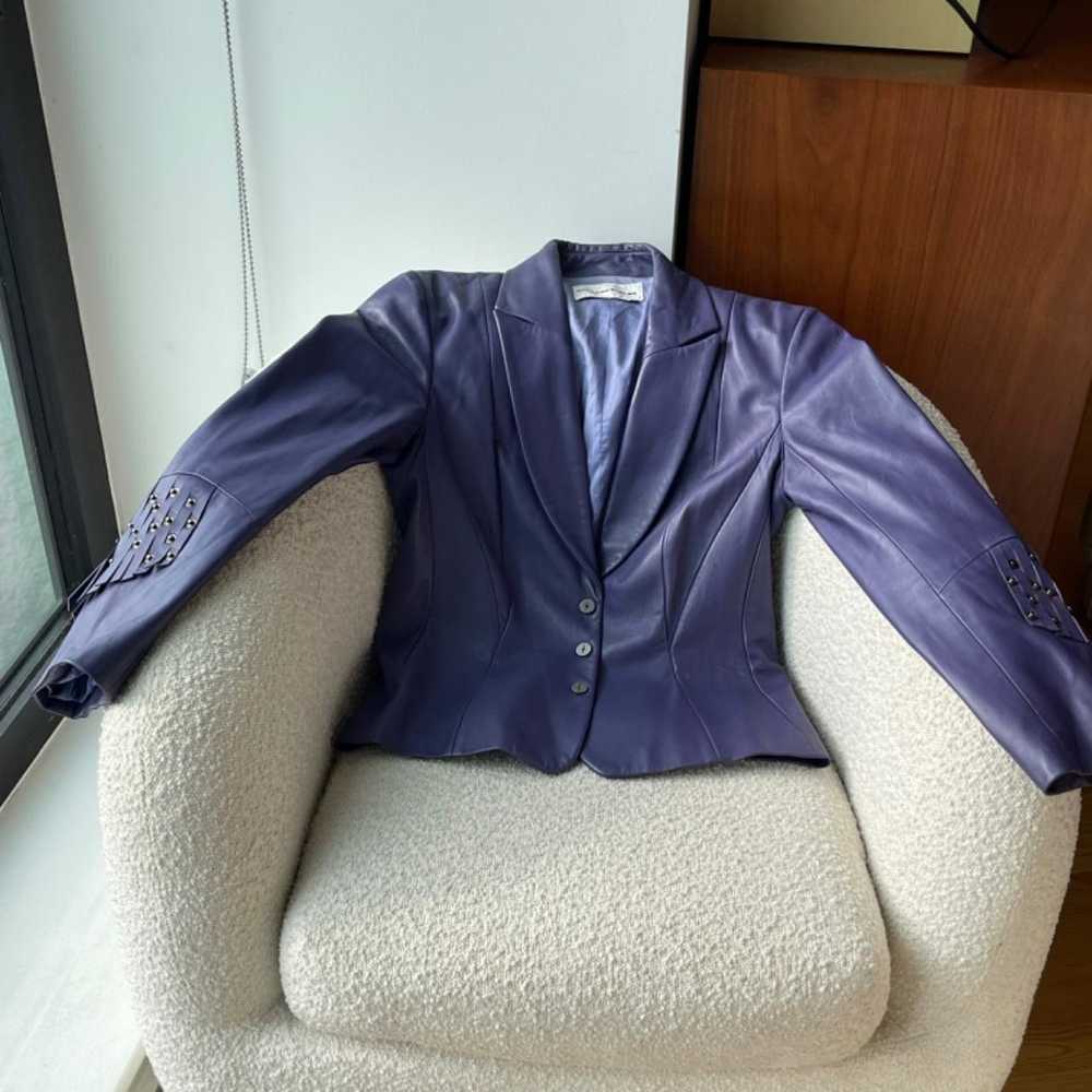 Thierry Mugler Rare Vintage Leather Mugler Blazer… - image 2