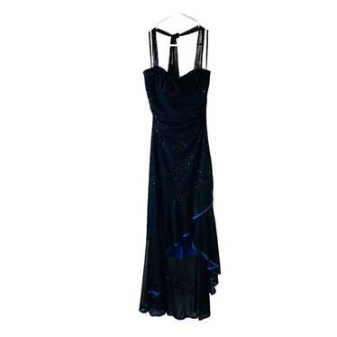 Vintage Y2K Womens Small Halter Ruffled Sparkle F… - image 1