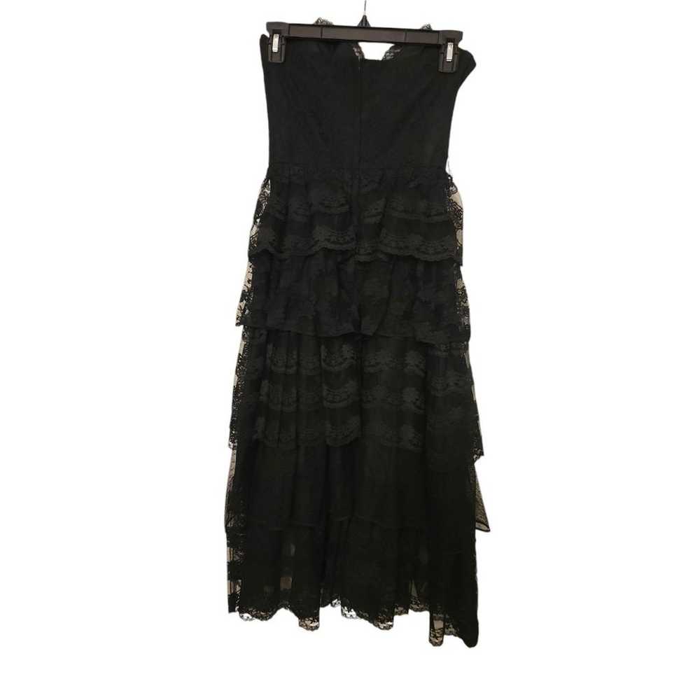 Vintage TD4 by Eletra Strapless Black Lace Midi T… - image 2