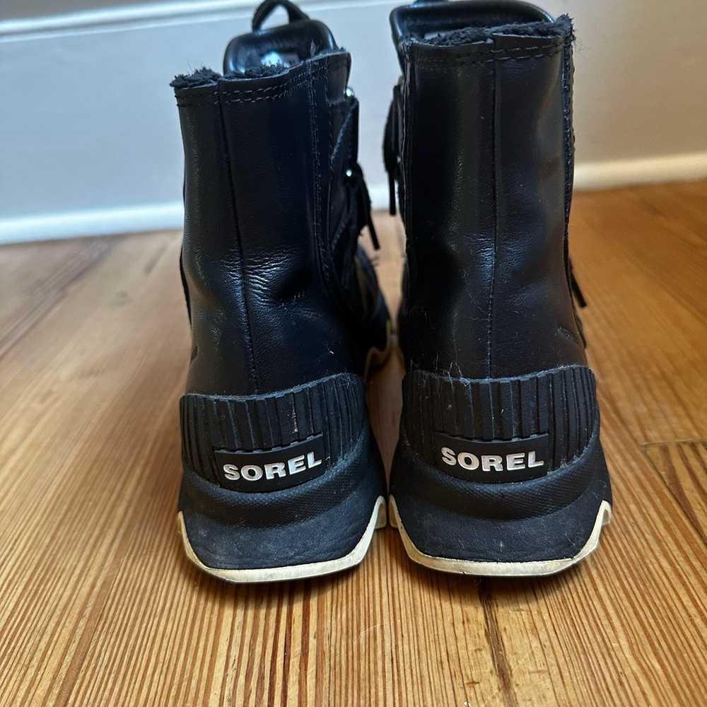 Sorel womens Kinetic black lugged sole lace up an… - image 7