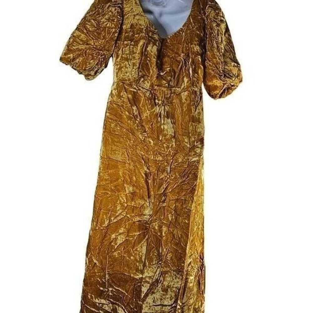 Vintage 60s Dress Womens Size S Gold Crushed Velv… - image 10