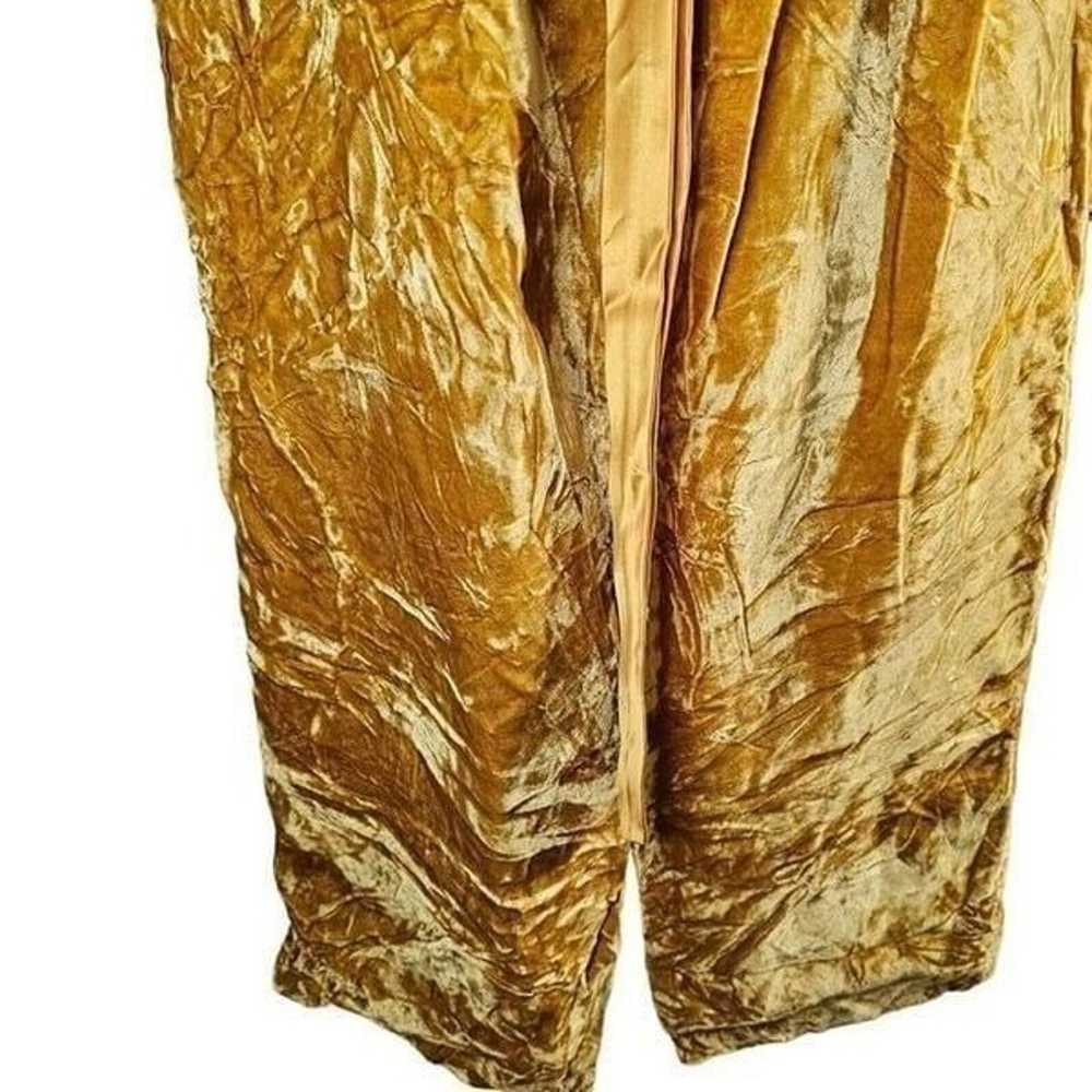 Vintage 60s Dress Womens Size S Gold Crushed Velv… - image 11