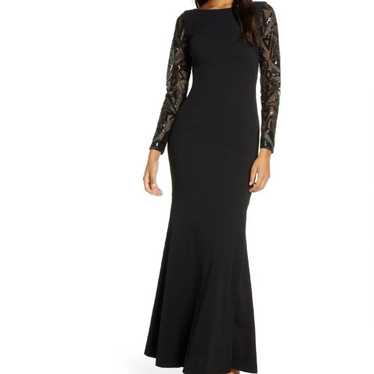 Calvin Klein Exquisite Formal Long Dress BLACK Seq