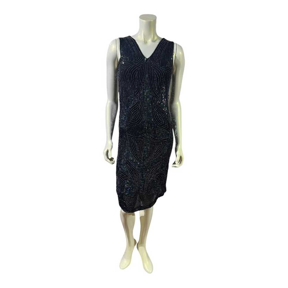 Vintage silk bead and sequin dress size small - image 2