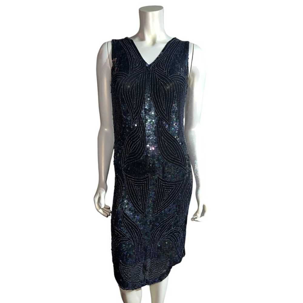 Vintage silk bead and sequin dress size small - image 6