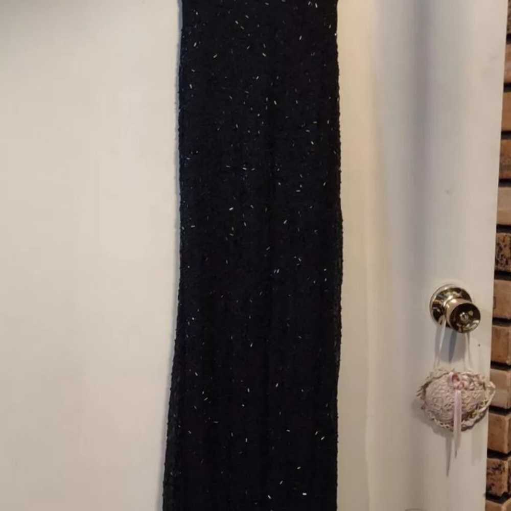 Vintage Stenay Black Beaded Silk Dress Goth Witch… - image 5