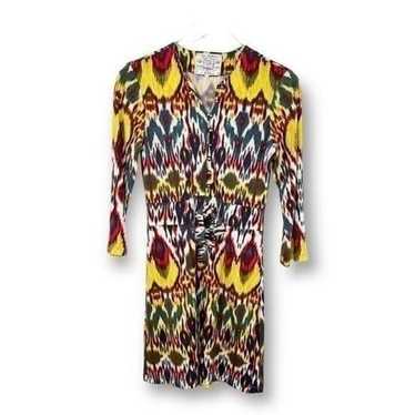 Alicia Bell Psychedelic Ikat Print Long Sleeve Sh… - image 1