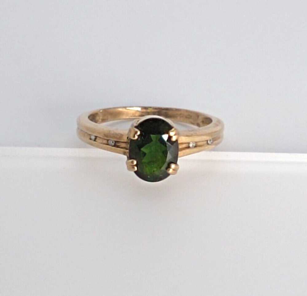 9ct Gold Ring Chrome Diopside Diamond Ring in Siz… - image 5