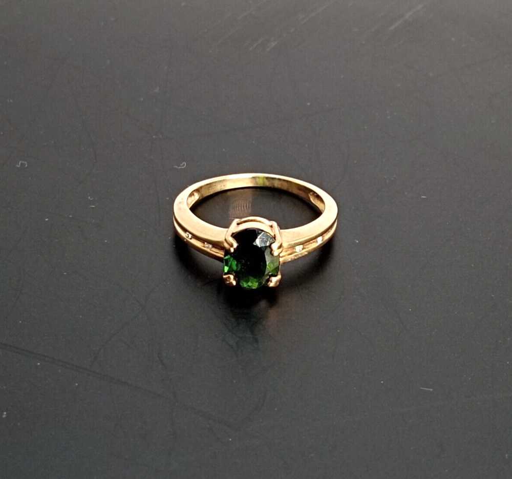 9ct Gold Ring Chrome Diopside Diamond Ring in Siz… - image 6