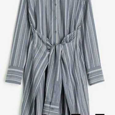 H&M shirt dress Blue and white striped shirt dres… - image 1