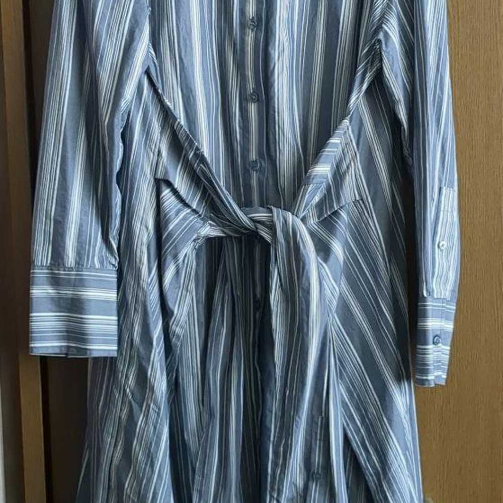 H&M shirt dress Blue and white striped shirt dres… - image 2