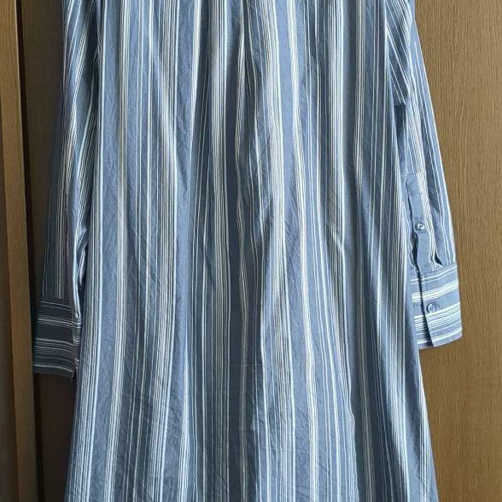 H&M shirt dress Blue and white striped shirt dres… - image 3