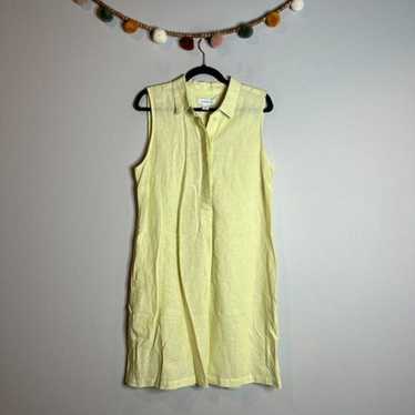 Vintage Liz Claiborne yellow linen blend dress