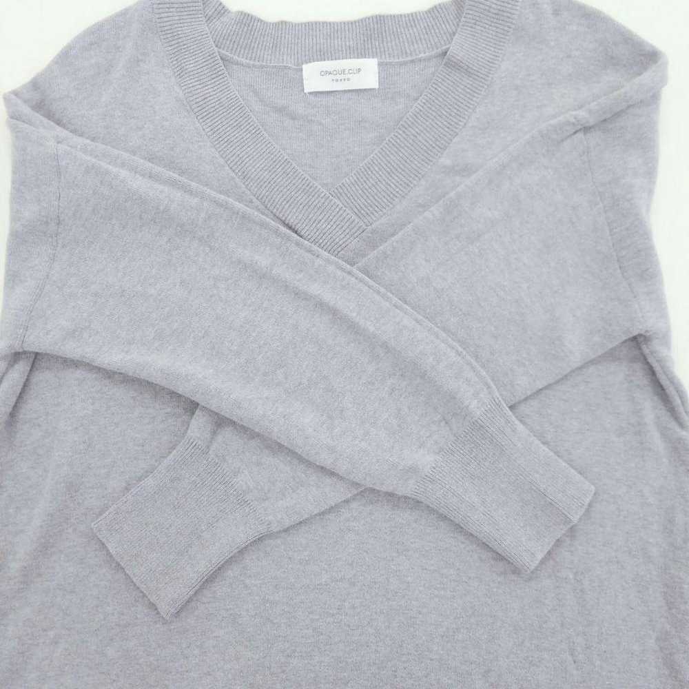 t047 Opaque Dot Clip One-piece Tunic Knit V-neck - image 3