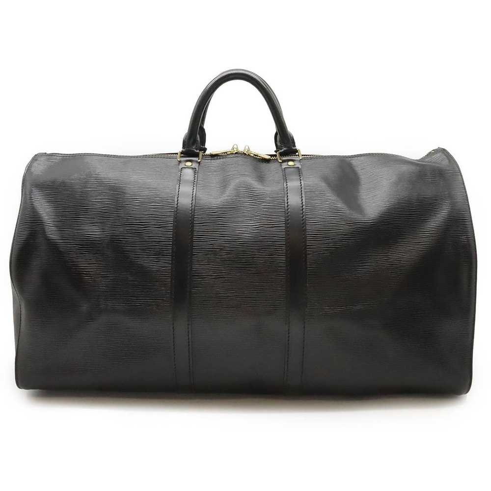 Louis Vuitton Keepall 55 Black Leather Travel Bag… - image 10