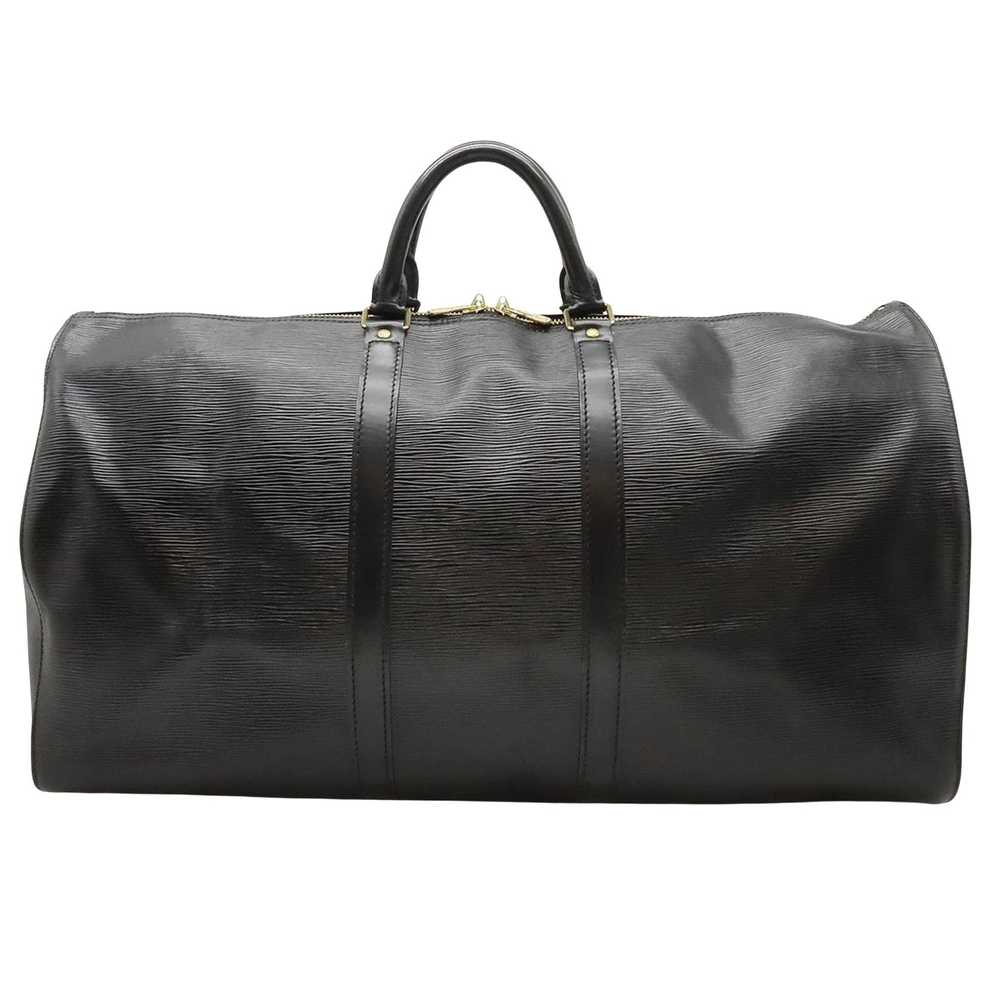 Louis Vuitton Keepall 55 Black Leather Travel Bag… - image 1