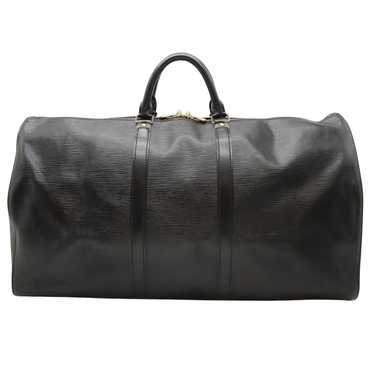 Louis Vuitton Keepall 55 Black Leather Travel Bag… - image 1