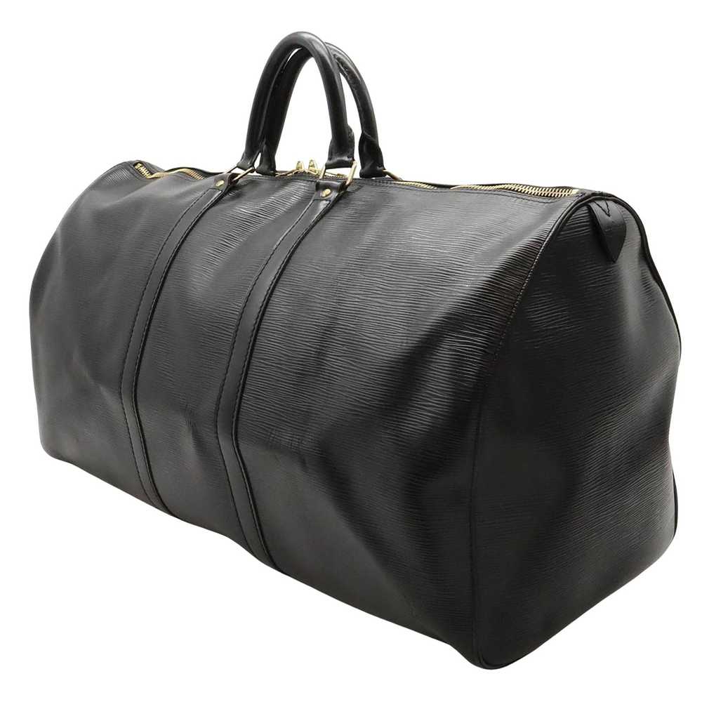 Louis Vuitton Keepall 55 Black Leather Travel Bag… - image 2