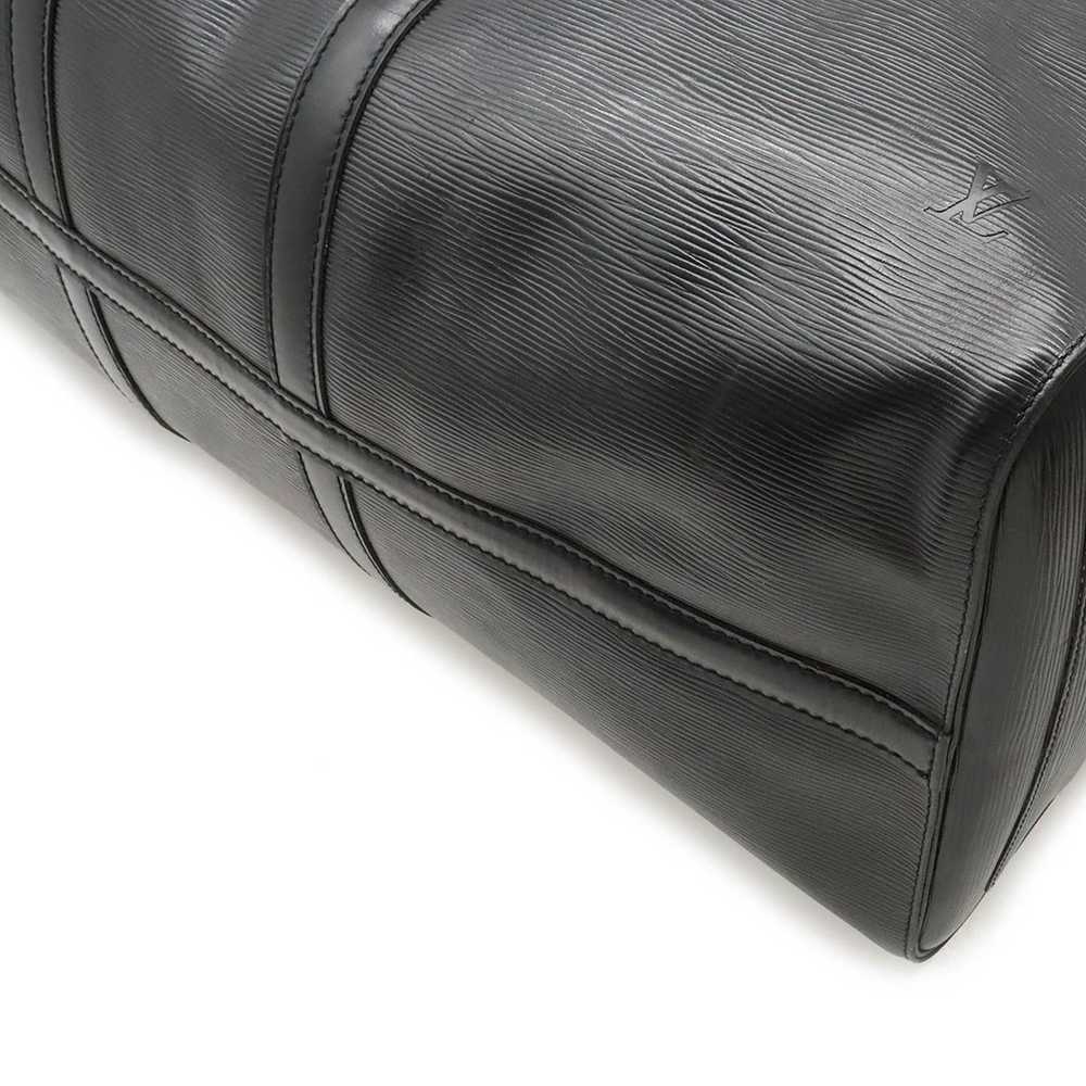 Louis Vuitton Keepall 55 Black Leather Travel Bag… - image 3