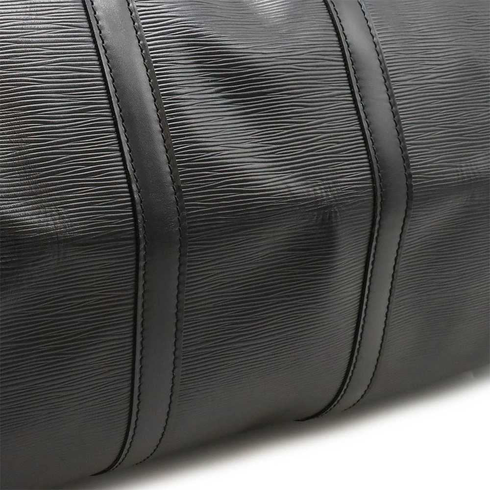 Louis Vuitton Keepall 55 Black Leather Travel Bag… - image 9