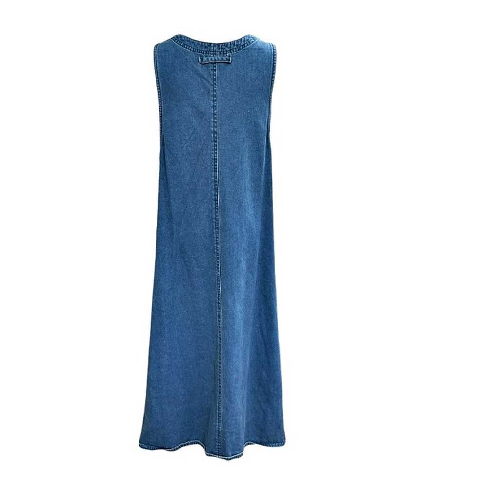 Vintage 90s Blue Denim Maxi Jumper Dress Size M T… - image 6