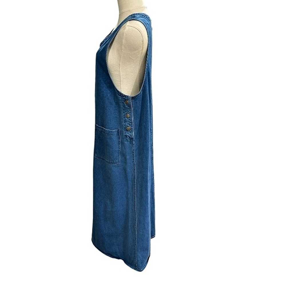 Vintage 90s Blue Denim Maxi Jumper Dress Size M T… - image 7