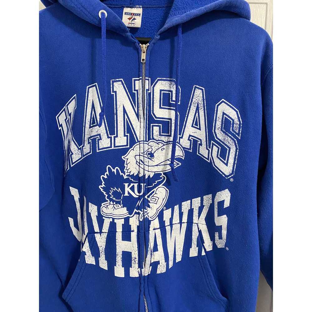 Jerzees Kansas Jayhawks Full-Zip Hoodie Sweatshir… - image 2