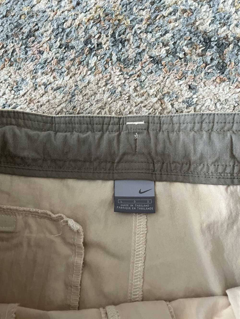 Nike × Vintage VTG Y2K Nike Flare Cargo Pants Tan… - image 5