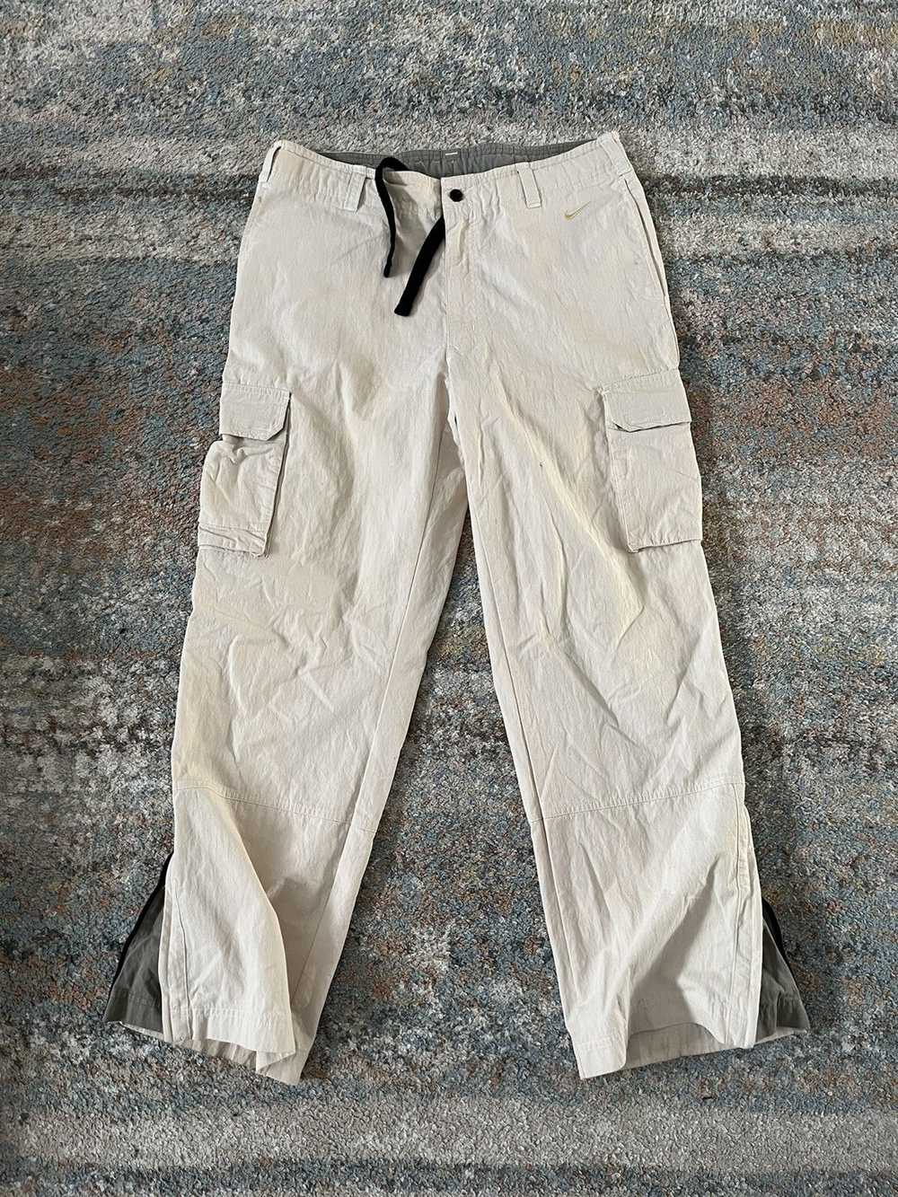 Nike × Vintage VTG Y2K Nike Flare Cargo Pants Tan… - image 7