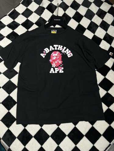 Bape RARE XXL BAPE SAKURA HEAD TEE COLLEGE CAMOUFL