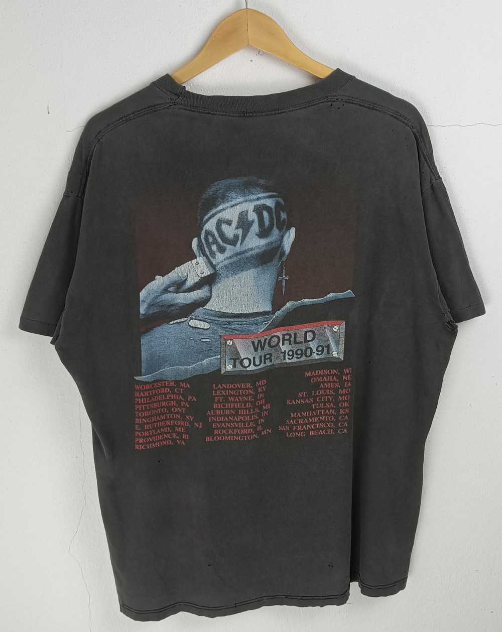 Rock T Shirt × Vintage VINTAGE 1990 ACDC WORLD TO… - image 4