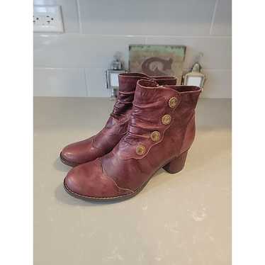 NEW LArtiste Estretta Spring Step Red Leather Boot