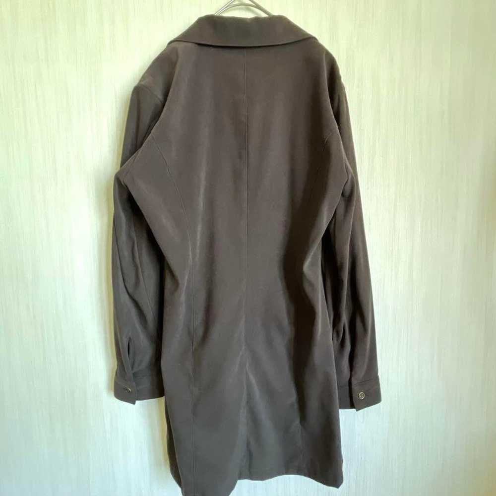 a048 Talbot M Long Sleeve Top Brown Shirt Big Col… - image 2