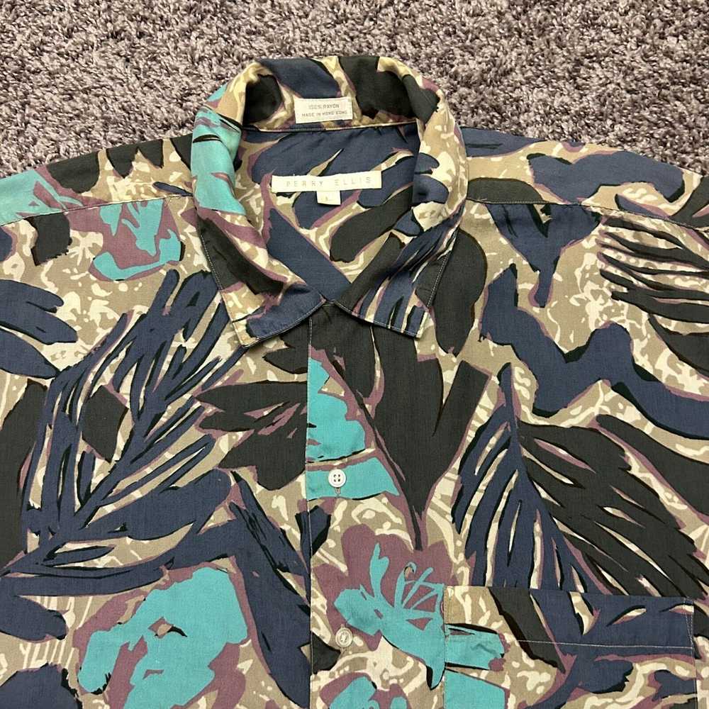 Hawaiian Shirt × Perry Ellis × Vintage Vintage 80… - image 2