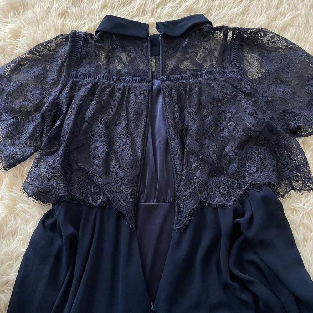 【Asakura】Party Dress High Neck Lace Sheer Satin C… - image 7