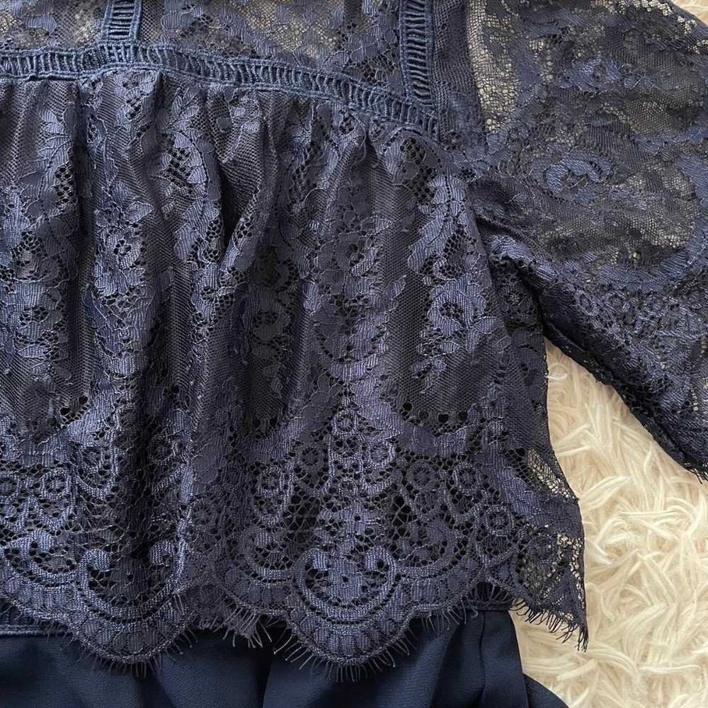 【Asakura】Party Dress High Neck Lace Sheer Satin C… - image 9