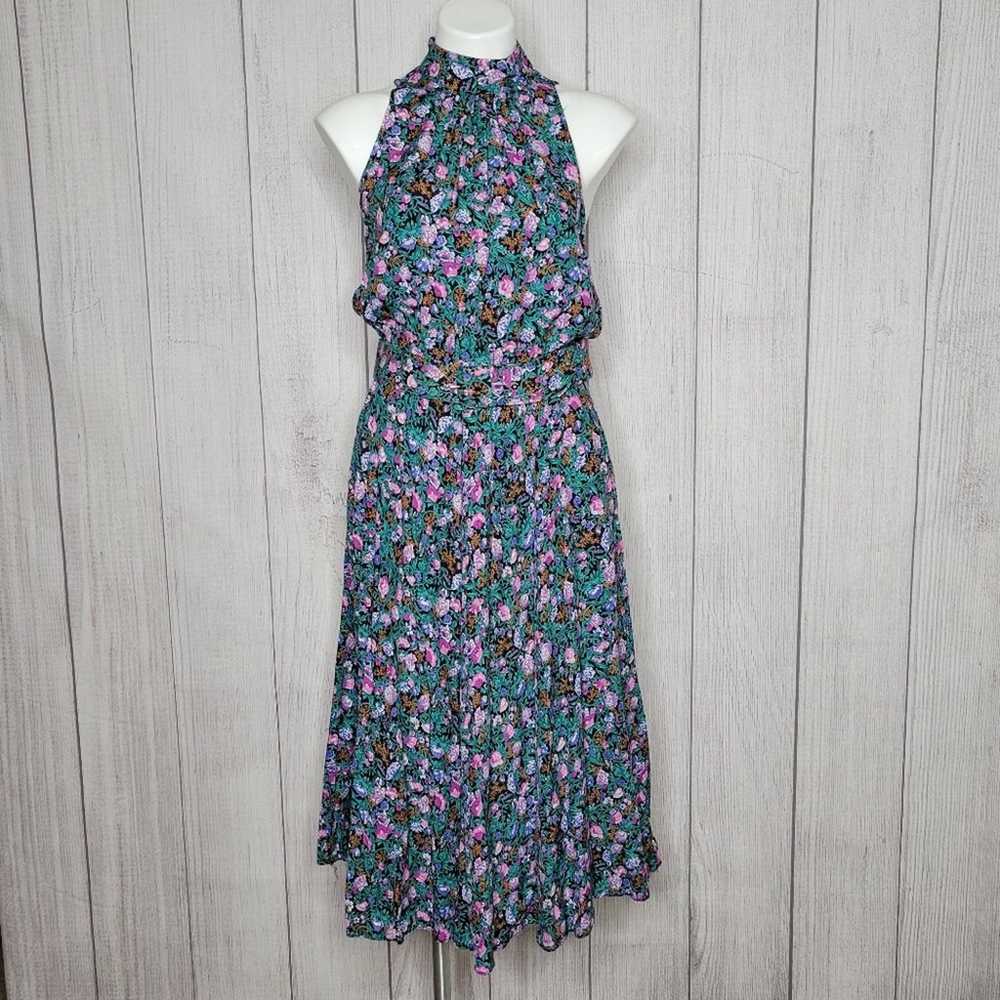 Vintage E.D. Michaels Floral Grunge Sleeveless Mi… - image 1