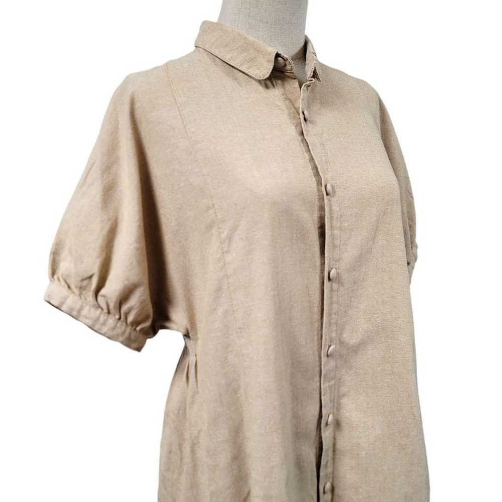 Beams Heart Cotton Long Shirt One-Piece Half Slee… - image 11