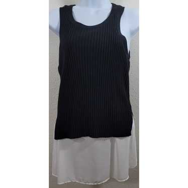 Bar Iii Bar III Black Ribbed Lined And Layered She