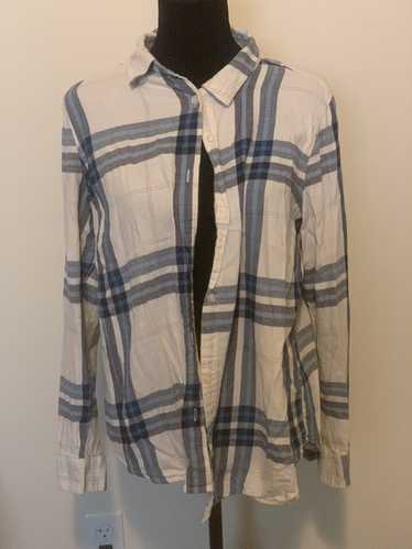 Old Navy (Old Navy) Blue/White Flannel: Size Large