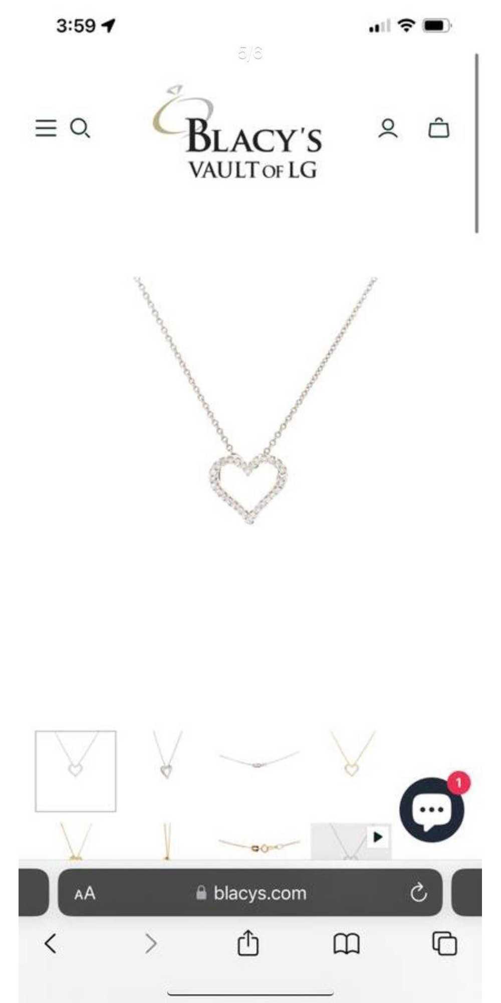 Designer Diamond Heart Pendent 30 Diamond 0.11 ct… - image 5